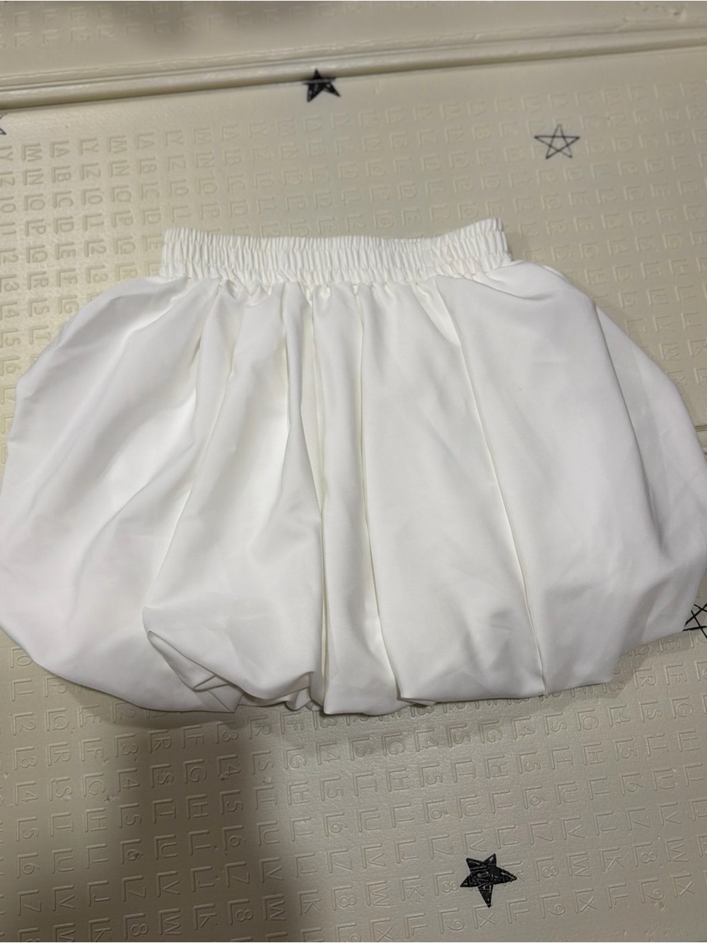 White Bubble Skirt - Women's Elastic Waist Skirt